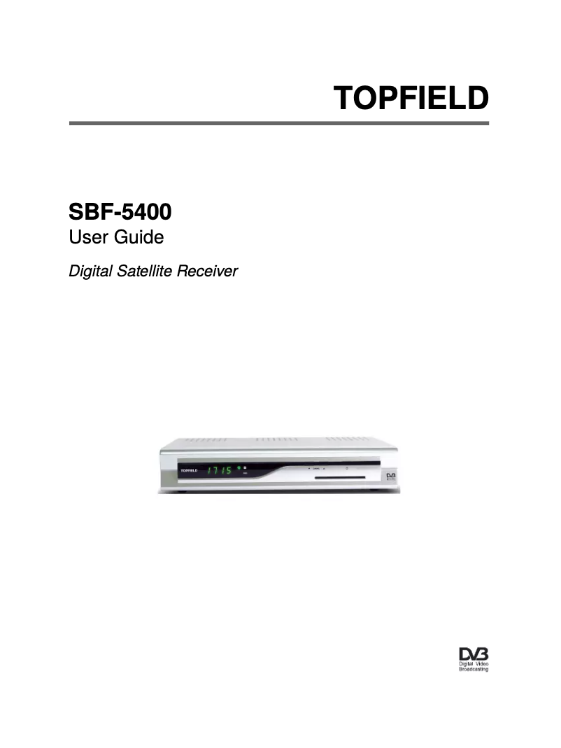 Page 1 de la notice Manuel utilisateur Topfield SBF-5400