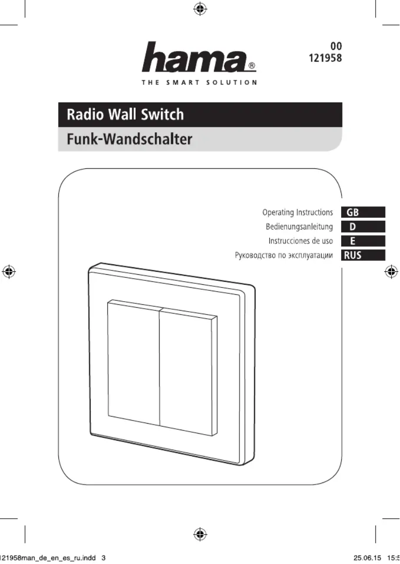Page 1 de la notice Manuel utilisateur Hama Radio Wall switch