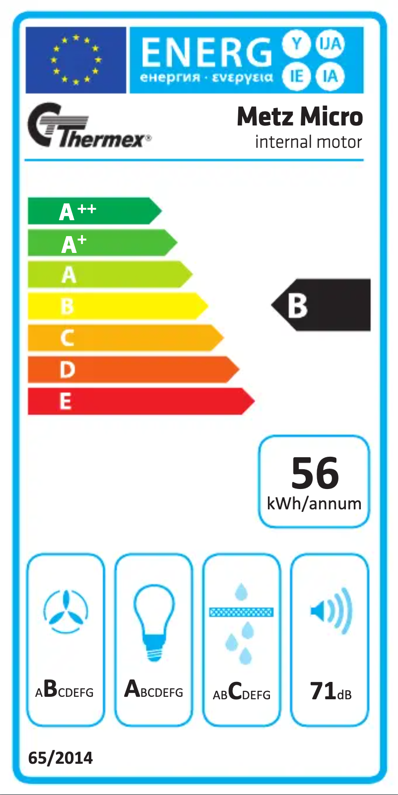 Page n°1 - Label énergétique Thermex Metz Micro