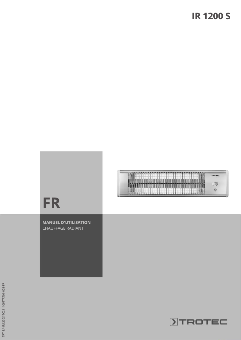 Image de la première page du manuel de l'appareil IR 1200 S