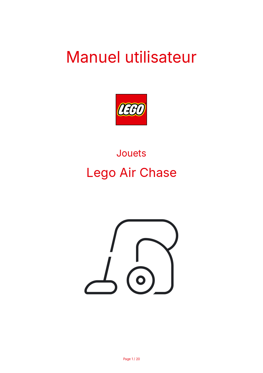 Page n°1 - Manuel utilisateur Lego Air Chase