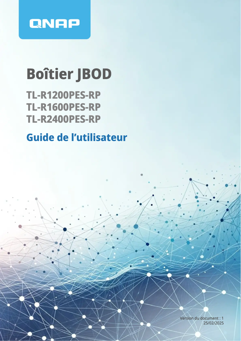 Page 1 de la notice Manuel utilisateur QNAP TL-R1200PES-RP