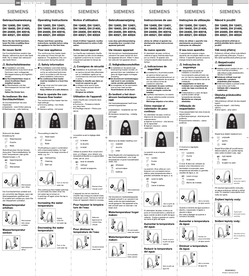 Image de la première page du manuel de l'appareil DH12401