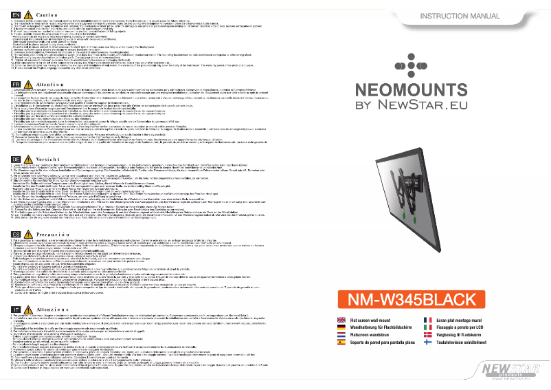 Page 1 de la notice Manuel utilisateur Newstar NM-W345