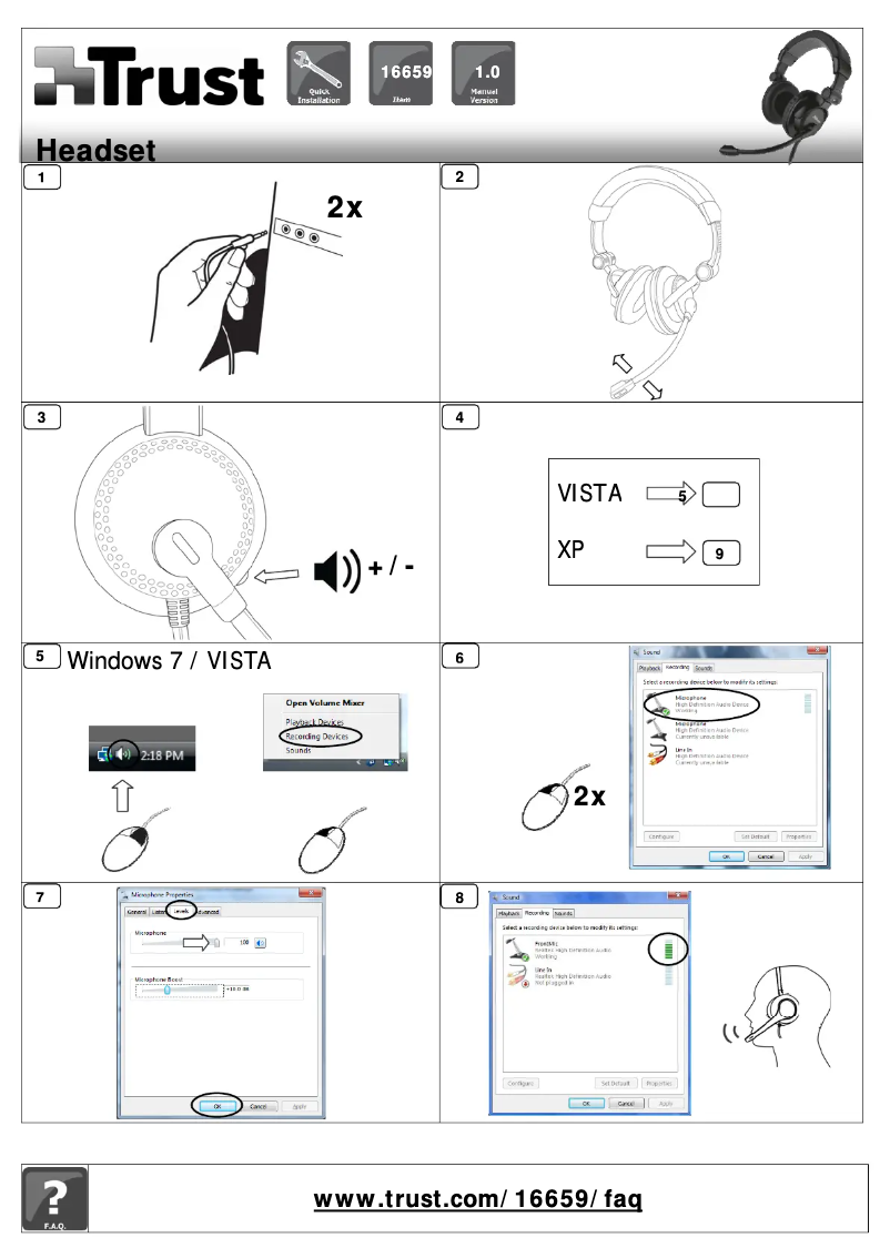 Page n°1 - Manuel utilisateur Trust Como Headset