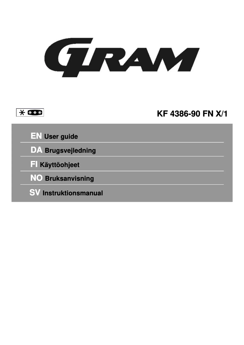 Page 1 de la notice Manuel utilisateur Gram KF 4386-90 FN X/1