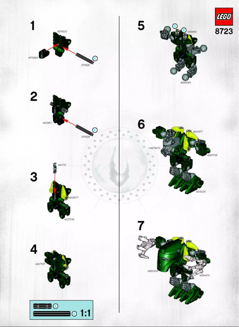 Page n°1 - Manuel utilisateur Lego Bionicle 8723