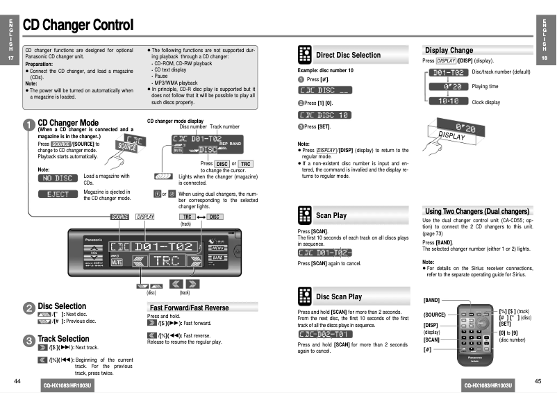 Image de la première page du manuel de l'appareil CQ-HX1083U