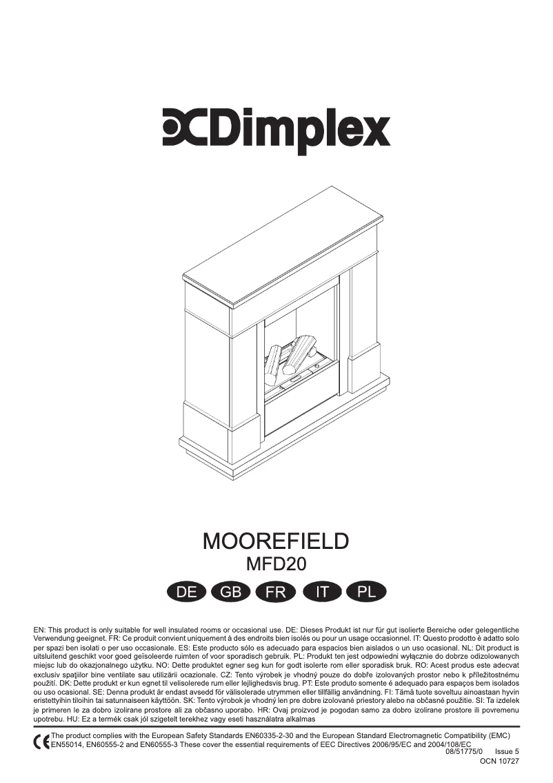 Page 1 de la notice Manuel utilisateur Dimplex Moorefield MFD20