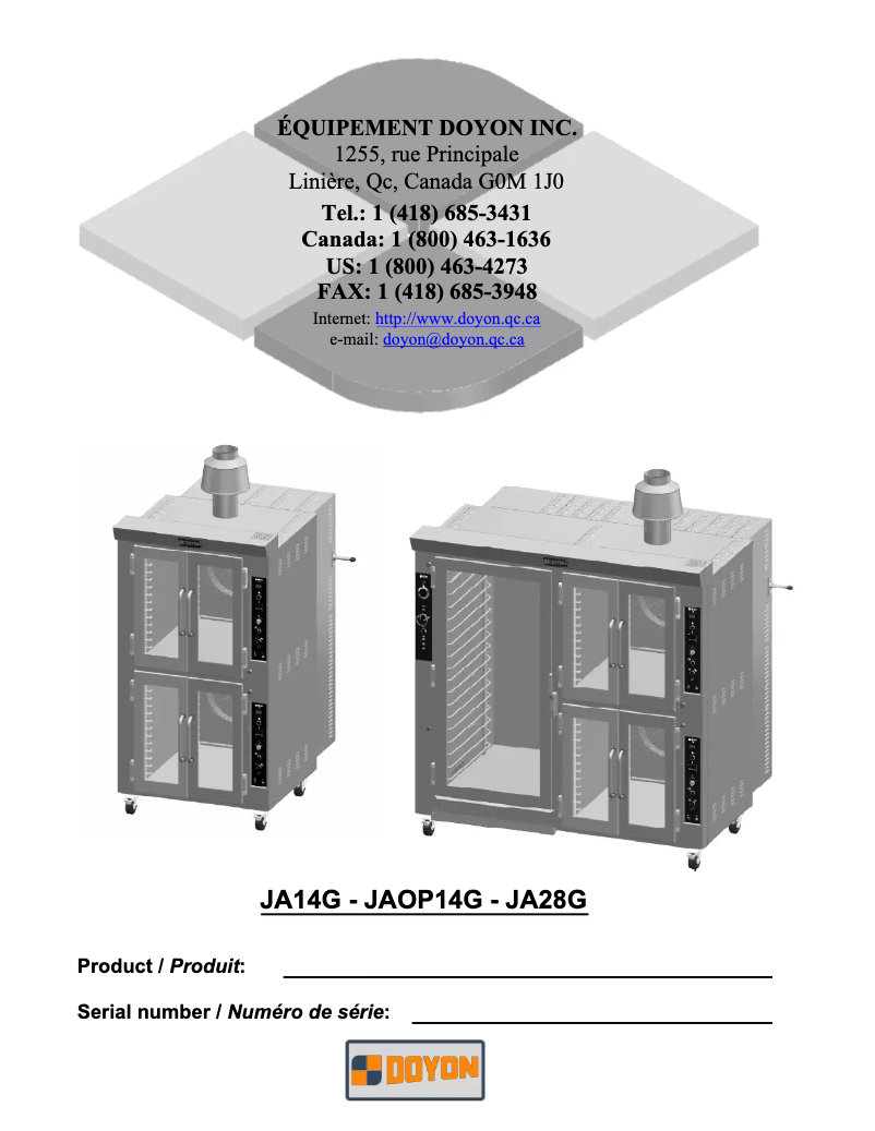 Imagen de la primera página del manual del dispositivo JA28G