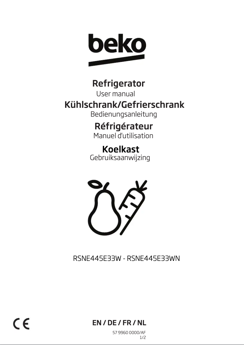 Image de la première page du manuel de l'appareil RSNE445E33WN