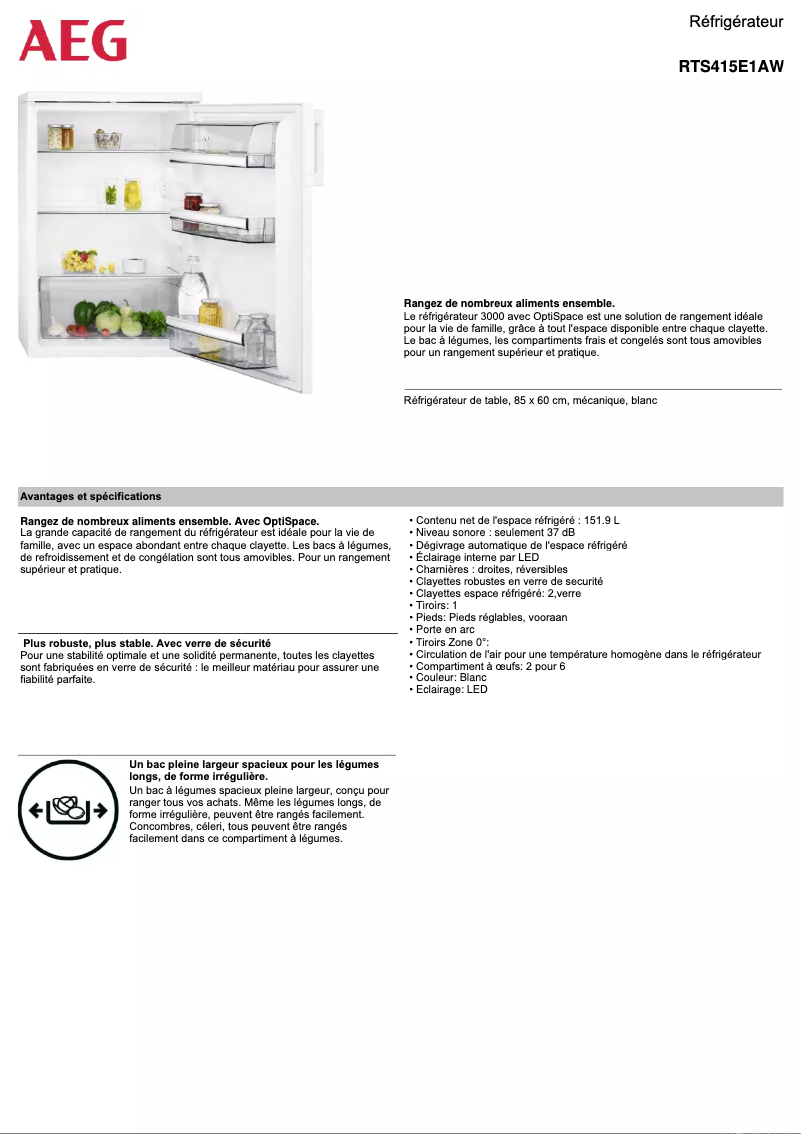 Image de la première page du manuel de l'appareil RTS415E1AW