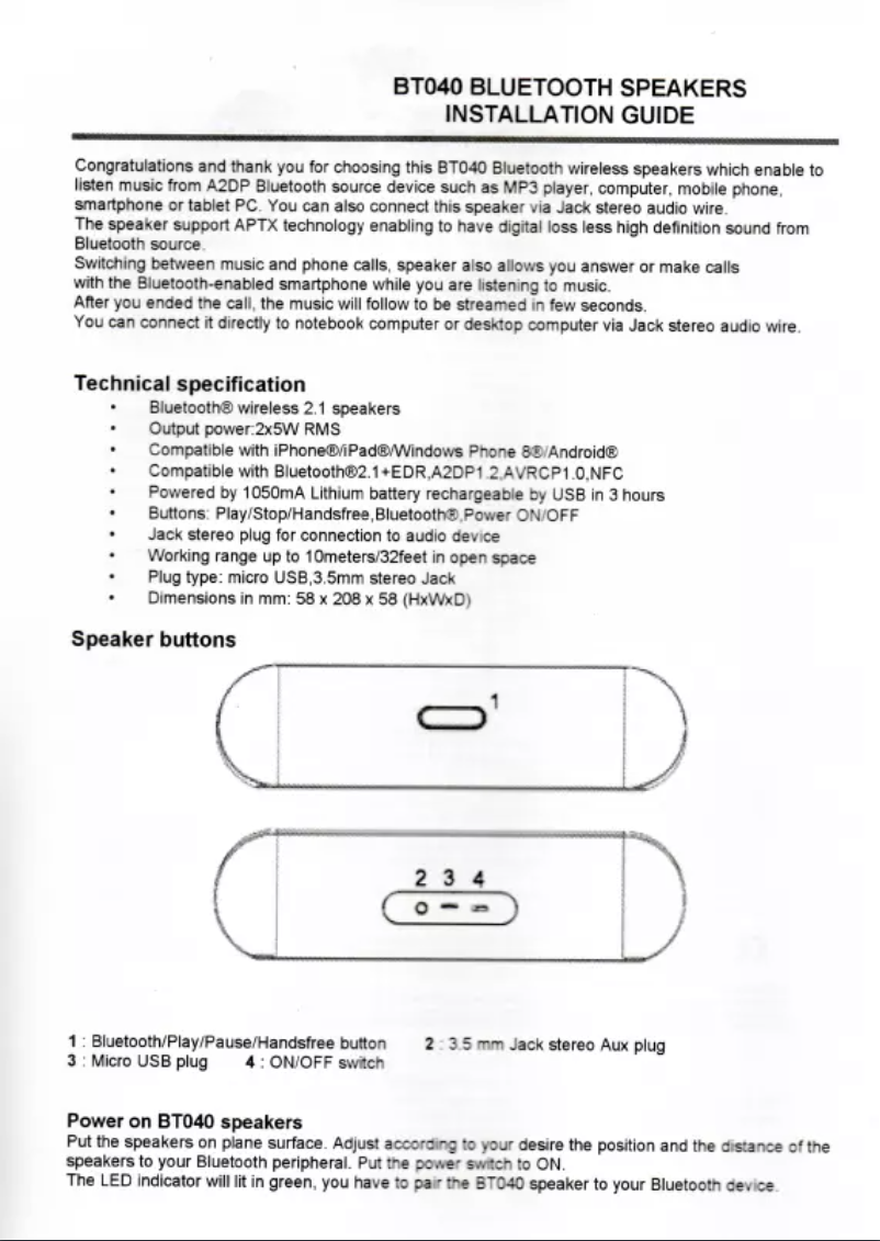 Image de la première page du manuel de l'appareil CL-SPK23052