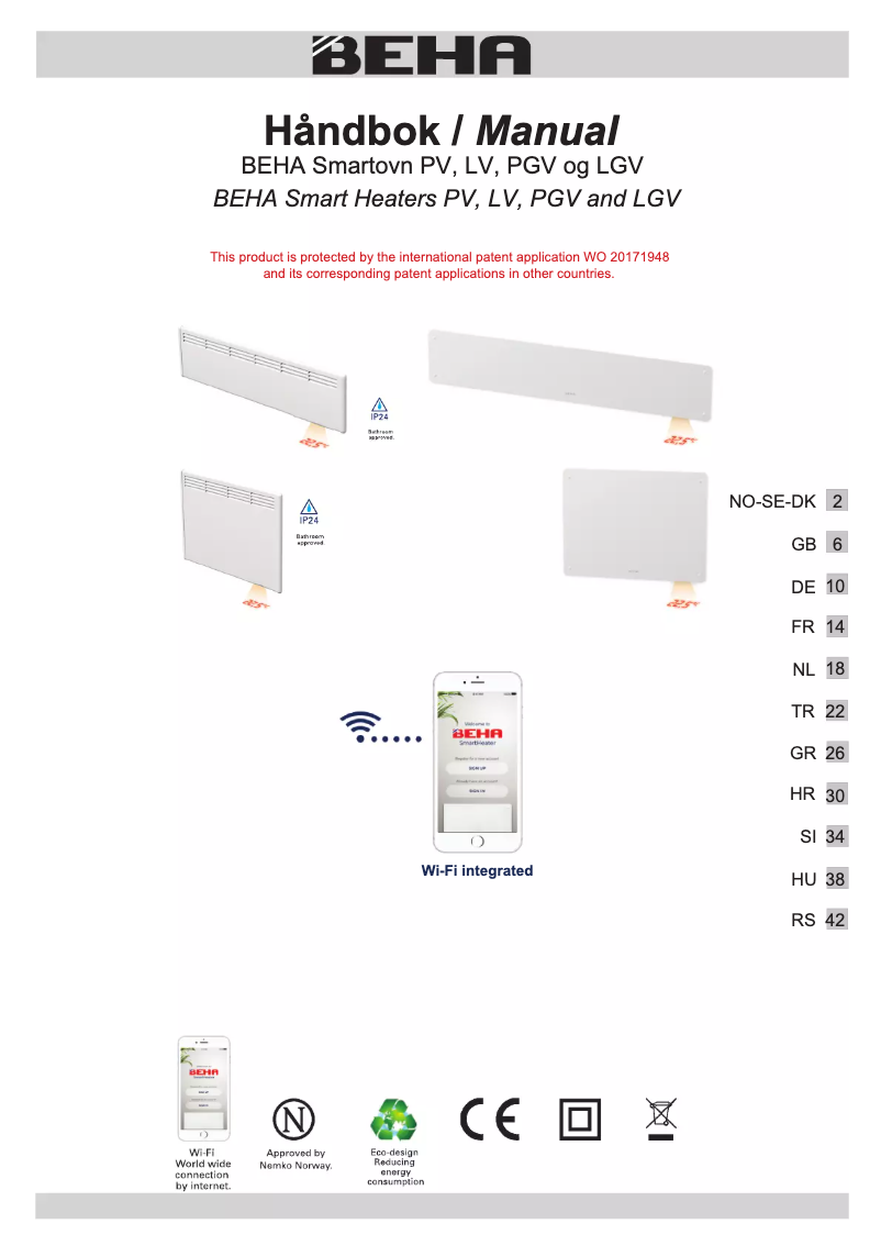 Page n°1 - Manuel utilisateur Beha PV 12 Wifi