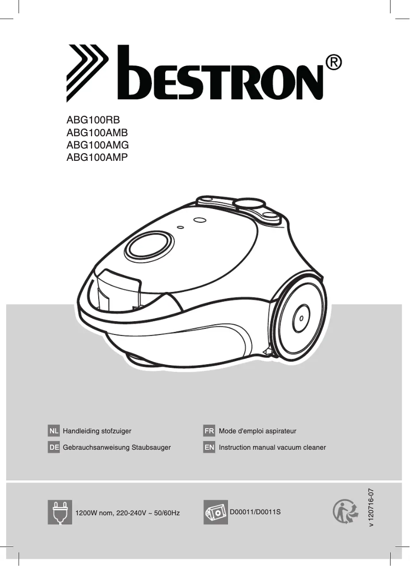 Page 1 de la notice Manuel utilisateur Bestron ABG100AMP