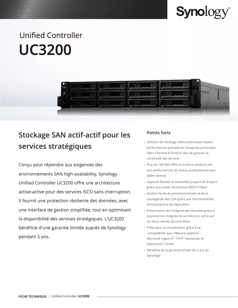 Image de la première page du manuel de l'appareil UC3200