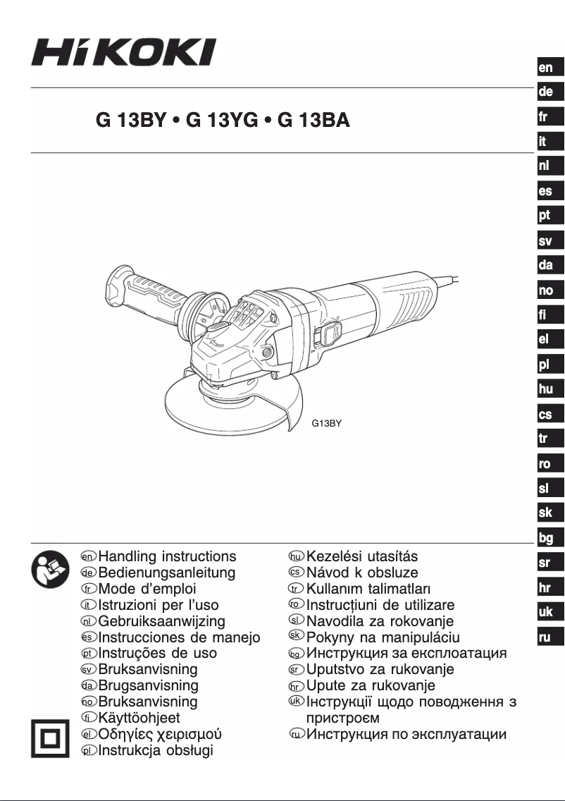 Page n°1 - Manuel utilisateur HiKOKI G 13BY