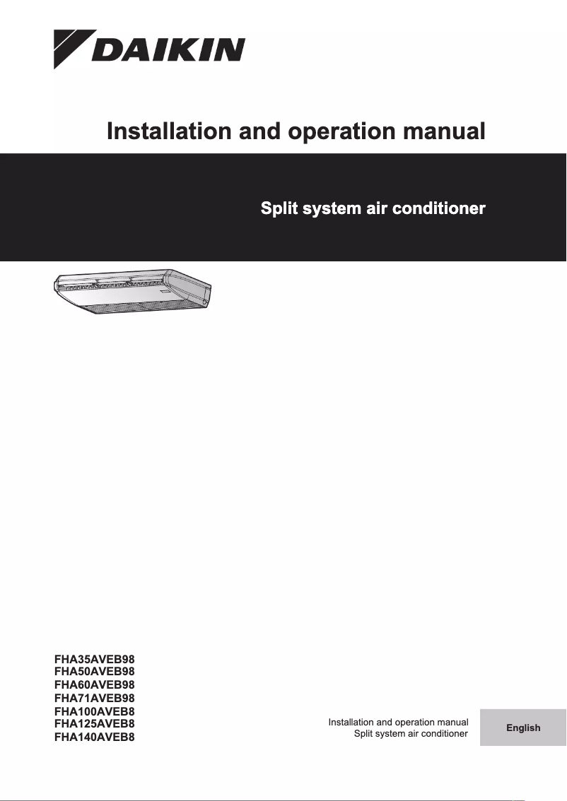 Página 1 del manual Manual de usuario Daikin FHA125AVEB9