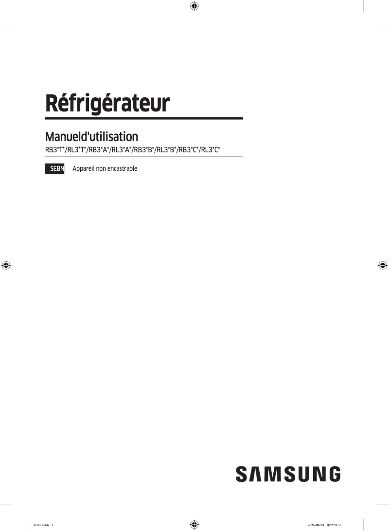 Image de la première page du manuel de l'appareil RL34C603DSA