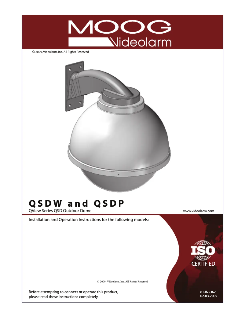 Page n°1 - Manuel utilisateur Moog Q-View QSDWT4-70NA5-X2