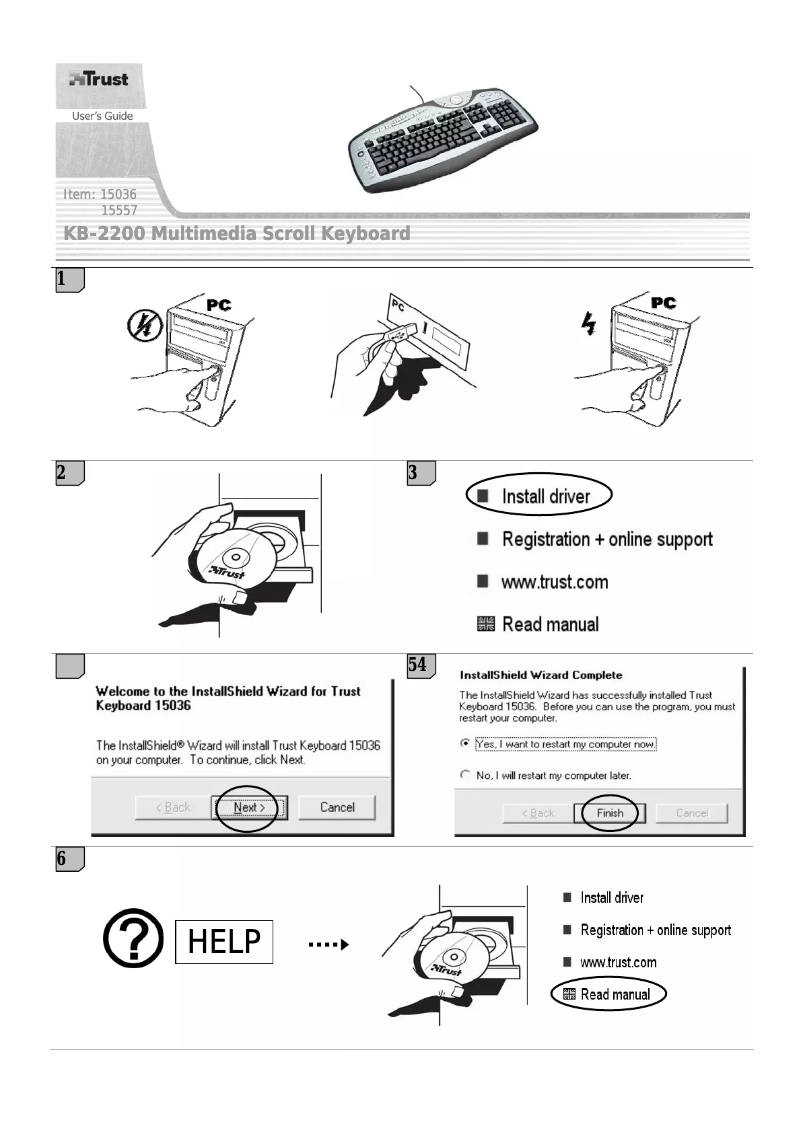 Page 1 de la notice Manuel utilisateur Trust 15557 KB-2200 Multimedia