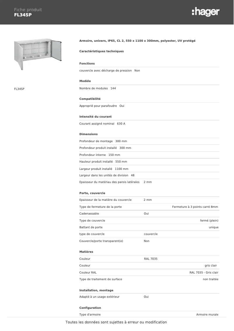 Image de la première page du manuel de l'appareil FL34SP
