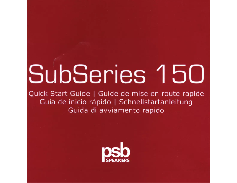 Page 1 of the manual User Manual PSB SubSeries 150