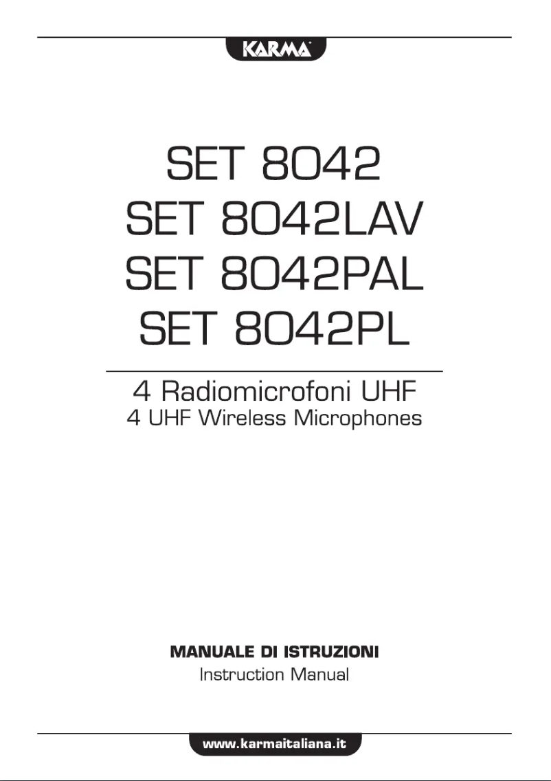 Page n°1 - Manuel utilisateur Karma SET 8042PAL