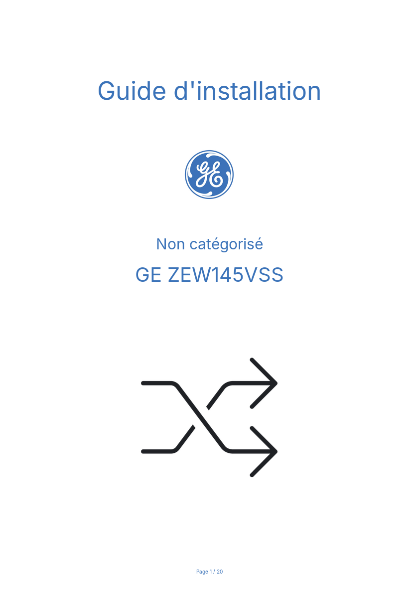 Image de la première page du manuel de l'appareil ZEW145VSS