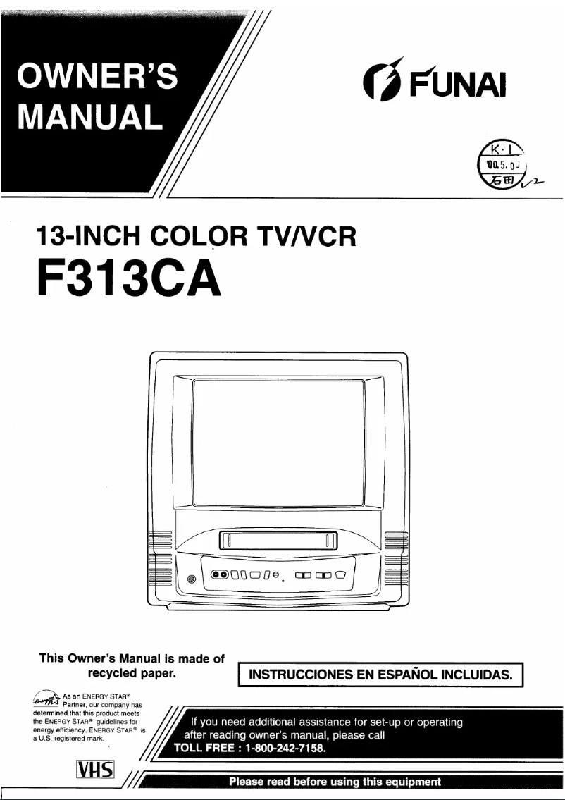 Page n°1 - Manuel utilisateur Funai F313CA