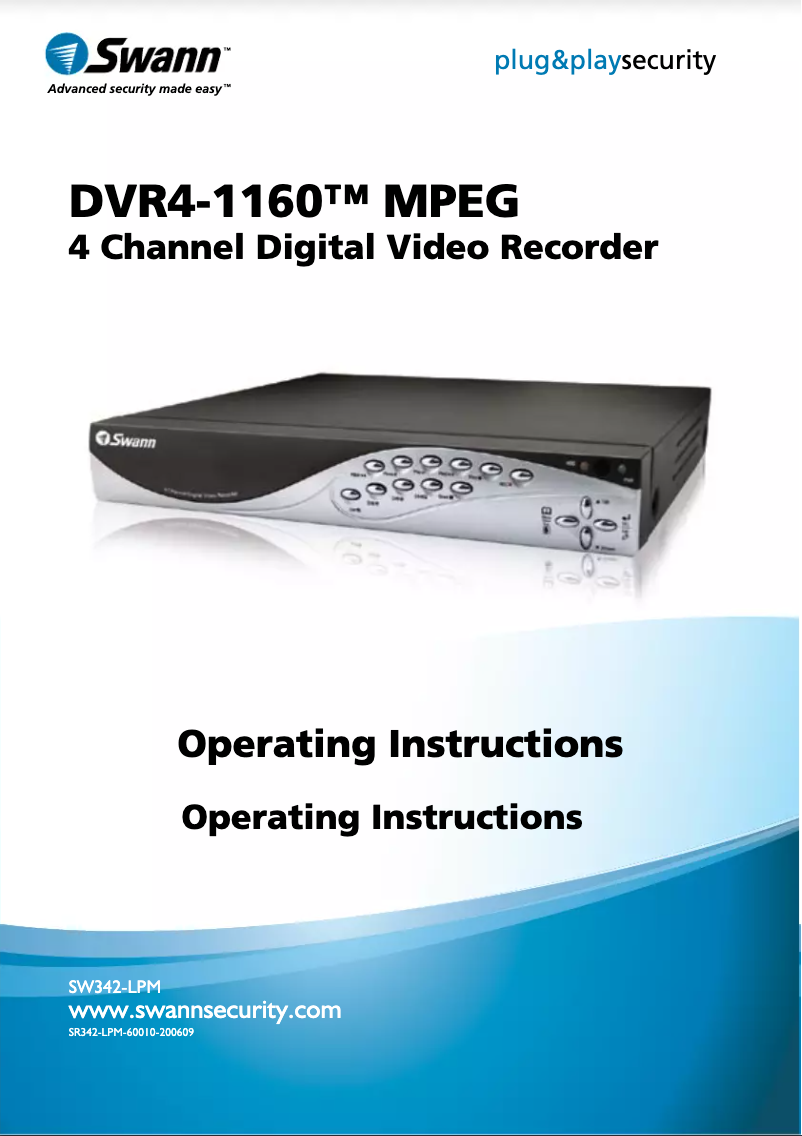 Page n°1 - Manuel utilisateur Swann SW343-LPP