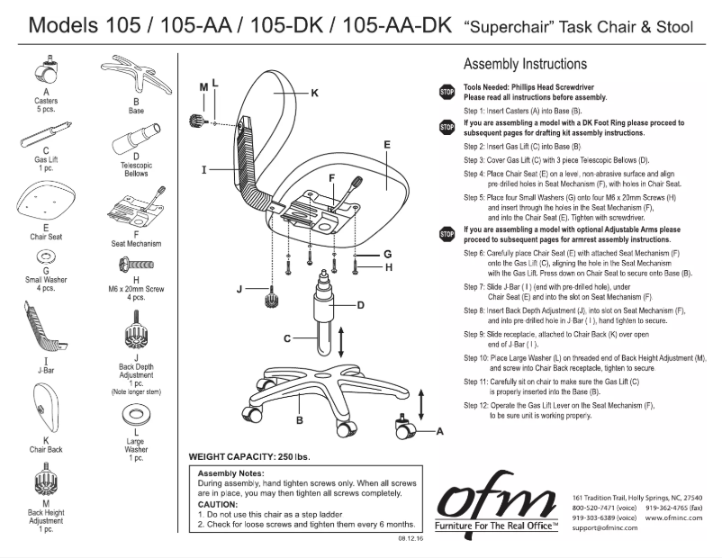 Page 1 de la notice Manuel utilisateur OFM 105