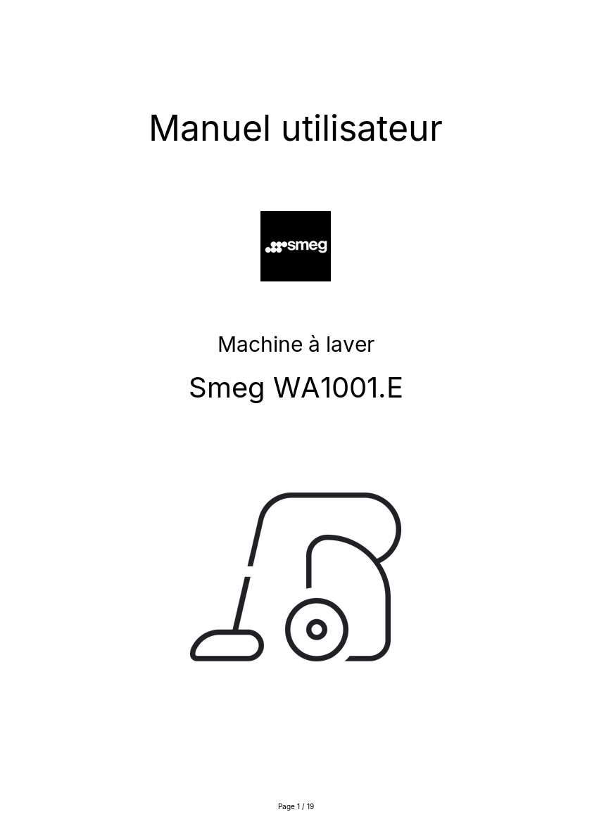 Page n°1 - Manuel utilisateur Smeg WA1001.E