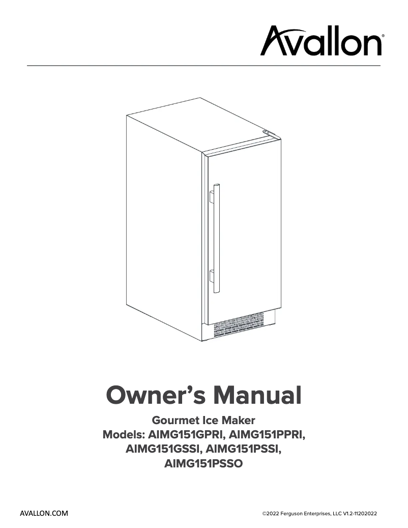 Page 1 de la notice Manuel utilisateur Avallon AIMG151PSSO