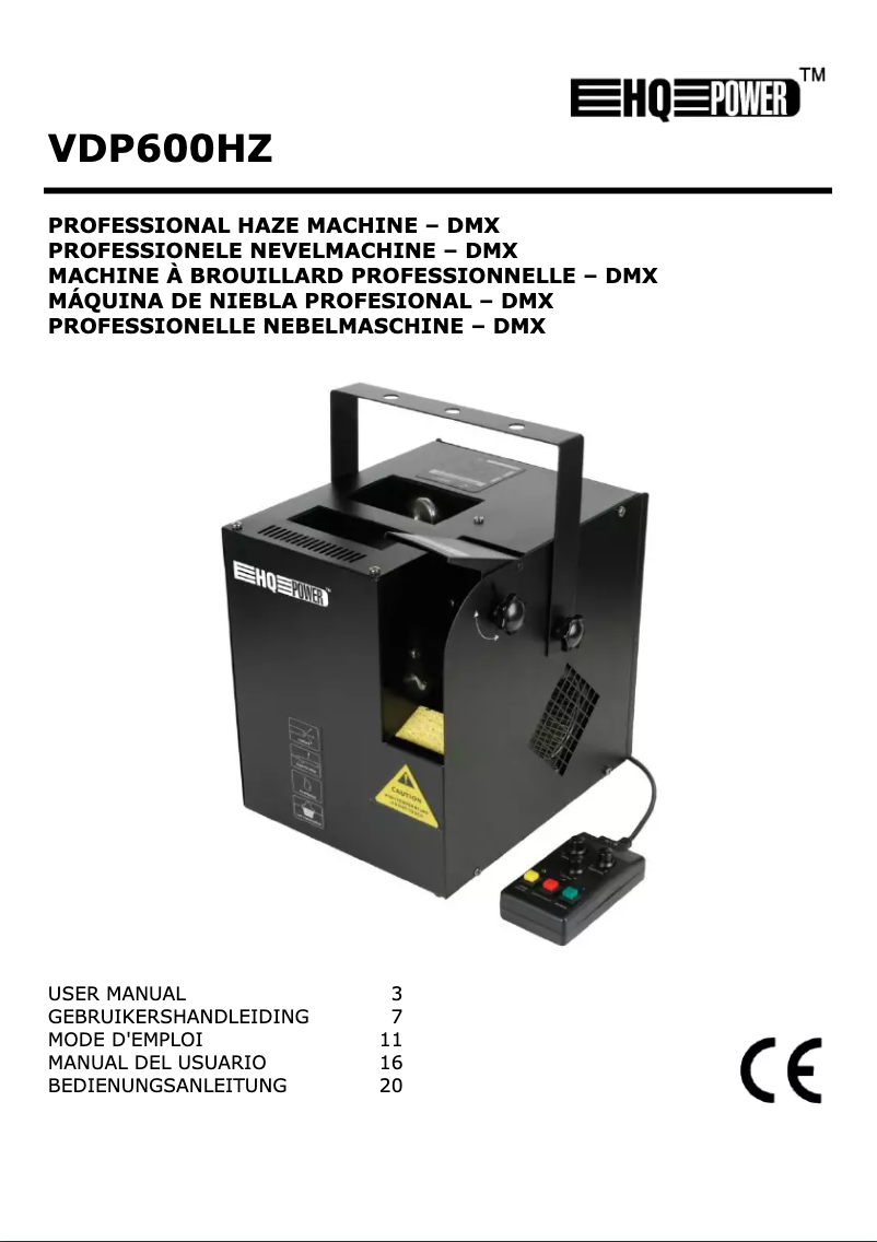 Page n°1 - Manuel utilisateur HQ Power VDP600HZ