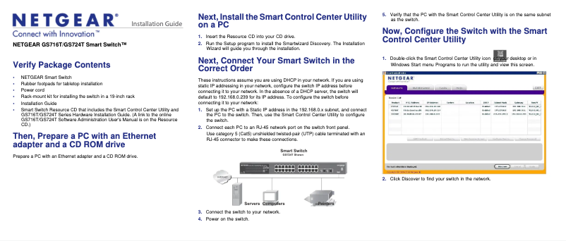 Page n°1 - Guide d'installation Netgear GS724Tv3