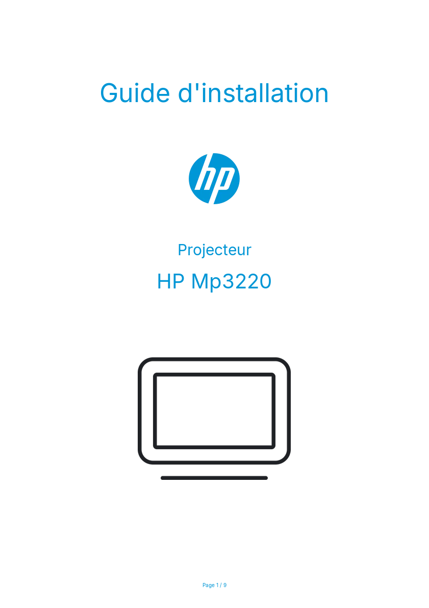Page n°1 - Guide d'installation HP Mp3220