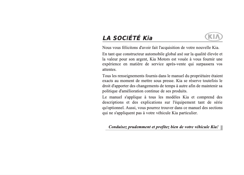 Page 1 de la notice Manuel utilisateur Kia Sportage (2016)