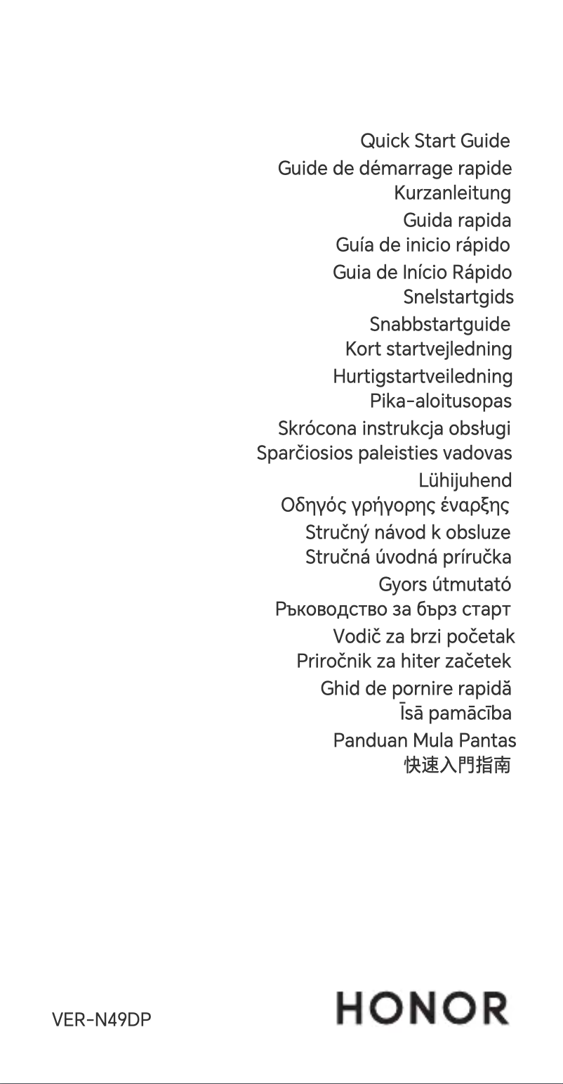 Página 1 del manual Guía de inicio rápido Honor Magic V2 RSR