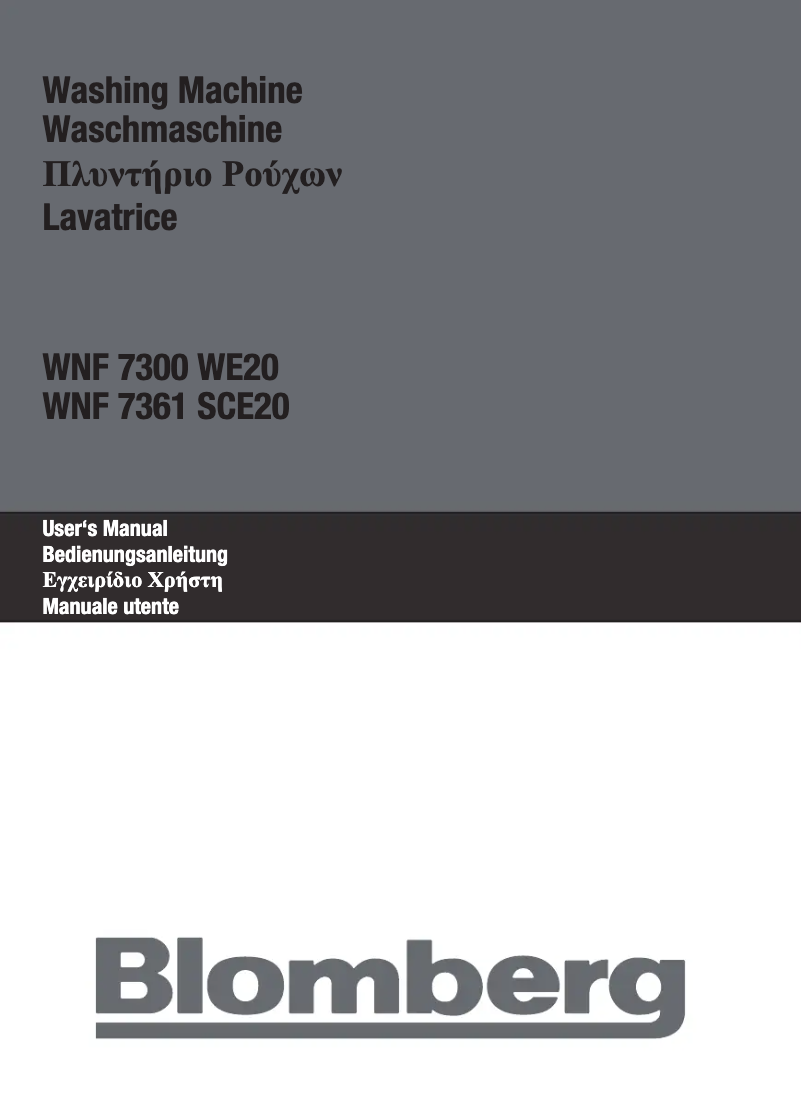 Page 1 de la notice Manuel utilisateur Blomberg WNF 7300 WE20