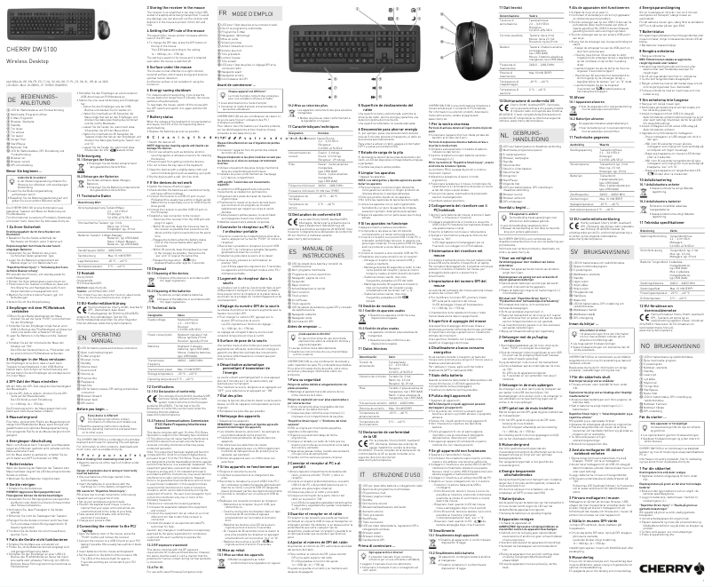 Page 1 de la notice Manuel utilisateur Cherry DW 5100