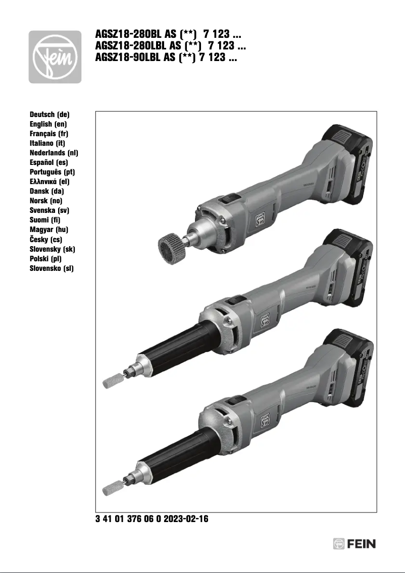 Image de la première page du manuel de l'appareil AGSZ 18-90 LBL AS