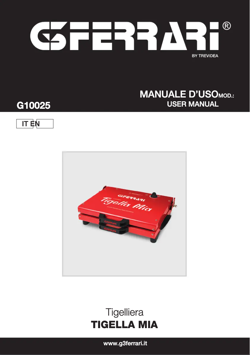 Page n°1 - Manuel utilisateur G3 Ferrari Tigella Mia G10025