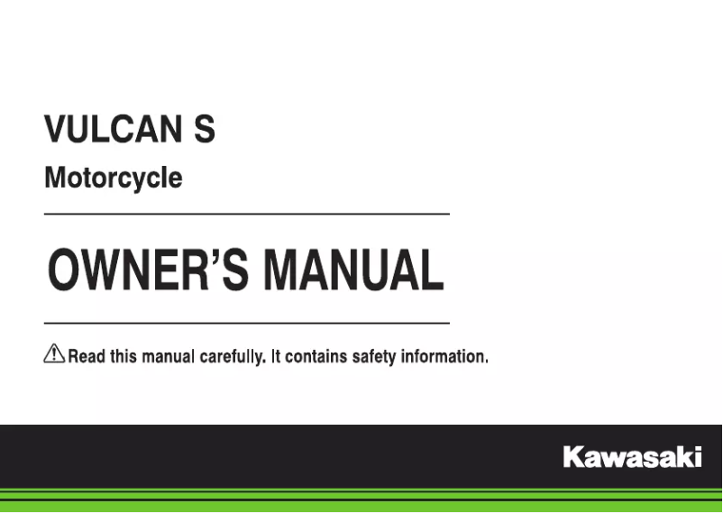 Page 1 de la notice Manuel utilisateur Kawasaki Vulcan S (2018)