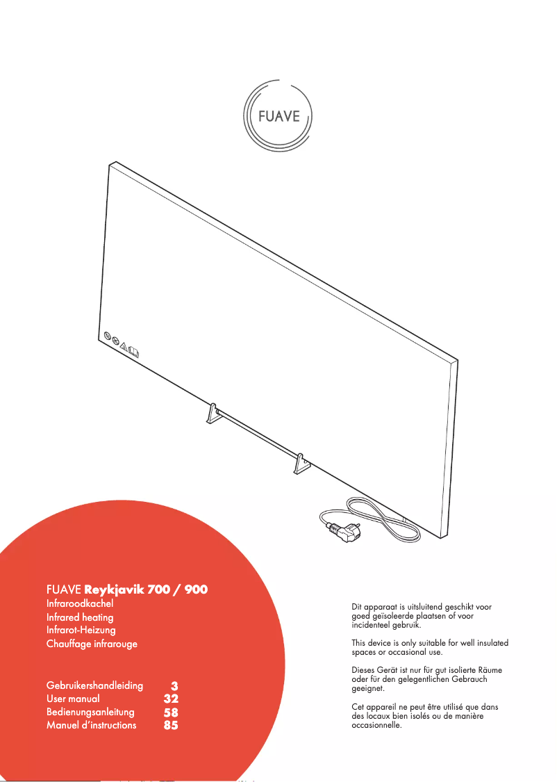 Page 1 de la notice Manuel utilisateur Fuave Reykjavik 700