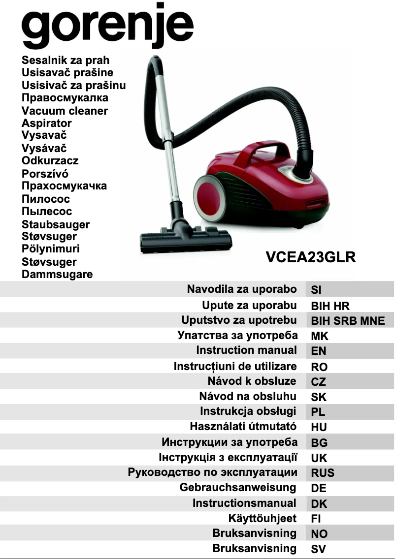 Image de la première page du manuel de l'appareil VCEA23GLR