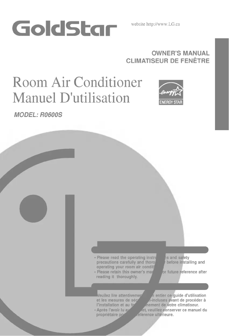 Page 1 de la notice Manuel utilisateur LG R0600S