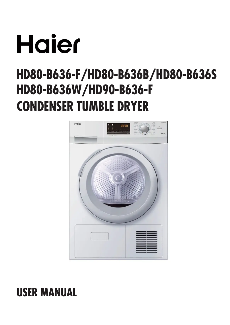 Page 1 de la notice Manuel utilisateur Haier HD80-B636-F