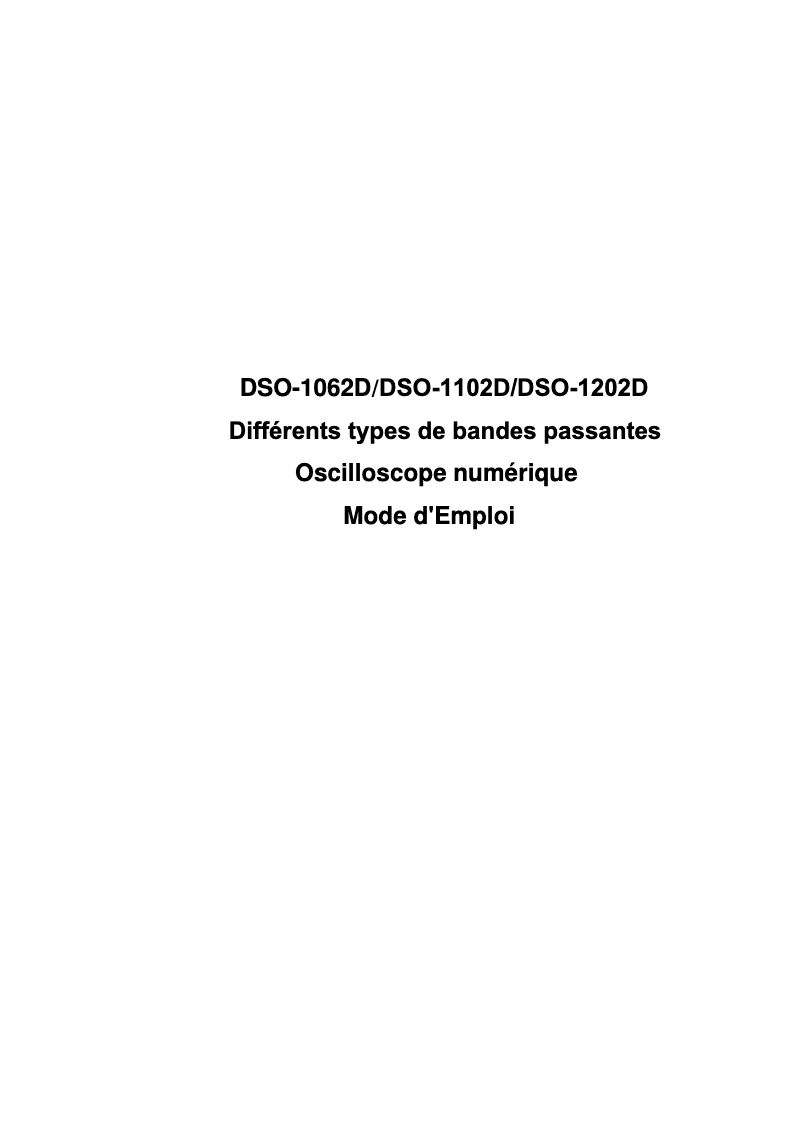 Page n°1 - Manuel utilisateur Voltcraft DSO-1062D