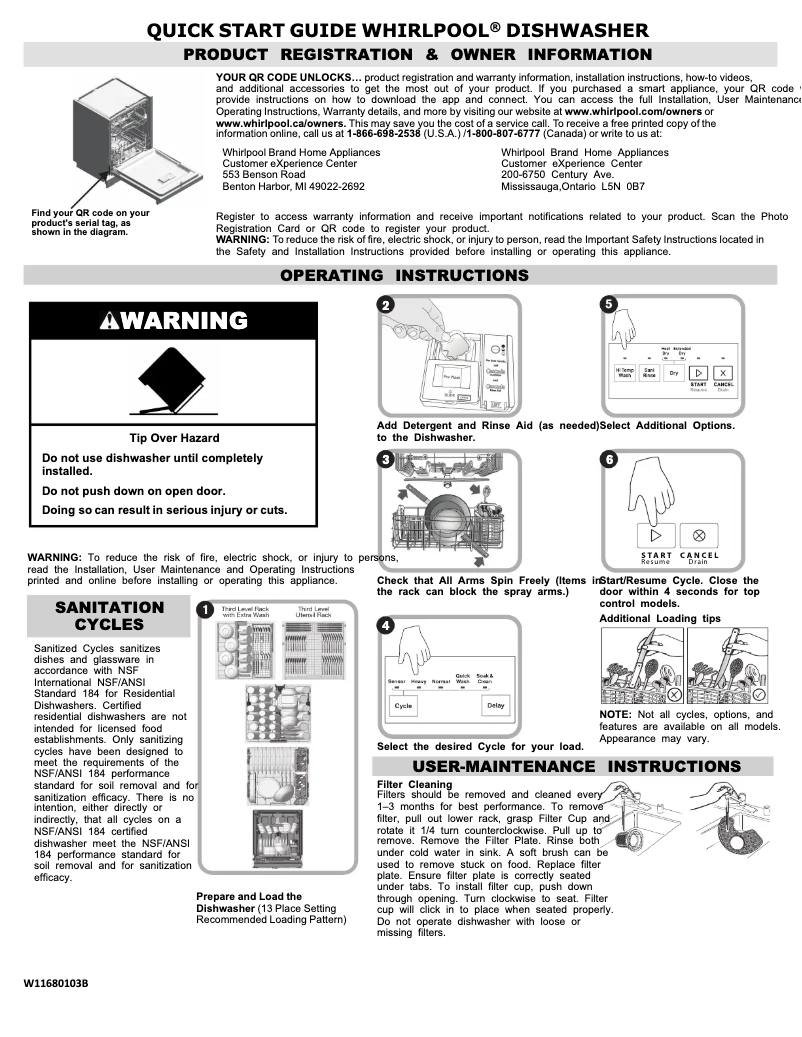 Image de la première page du manuel de l'appareil WDTA80SAKZ